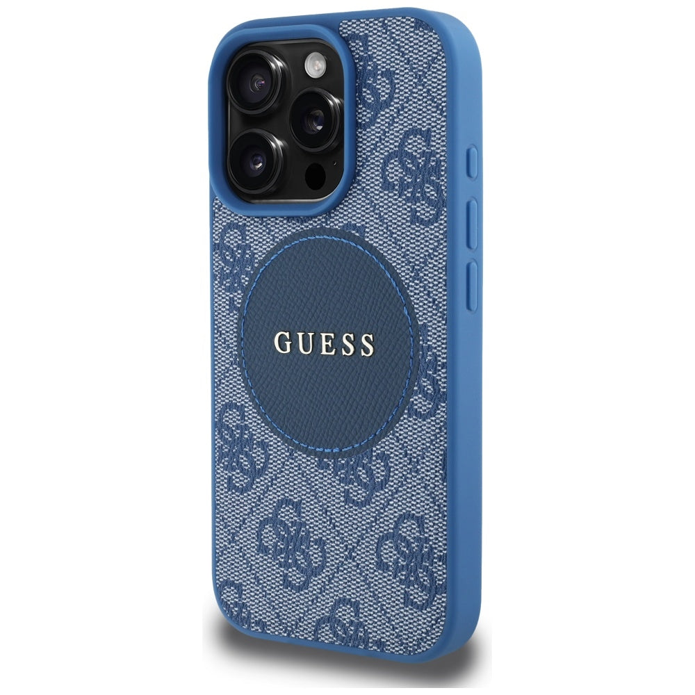 Futrola MagSafe za Apple iPhone 16 Pro Max, Guess, 4G Circle Classic Logo, Plava