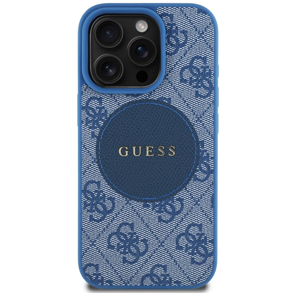 Futrola MagSafe za Apple iPhone 16 Pro Max, Guess, 4G Circle Classic Logo, Plava