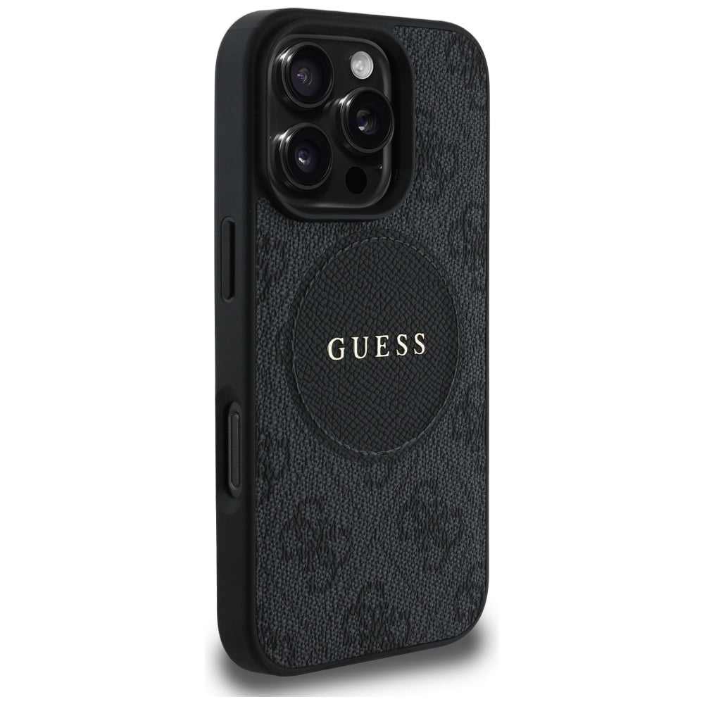 Futrola MagSafe za Apple iPhone 16 Pro Max, Guess, 4G Circle Classic Logo, Crna