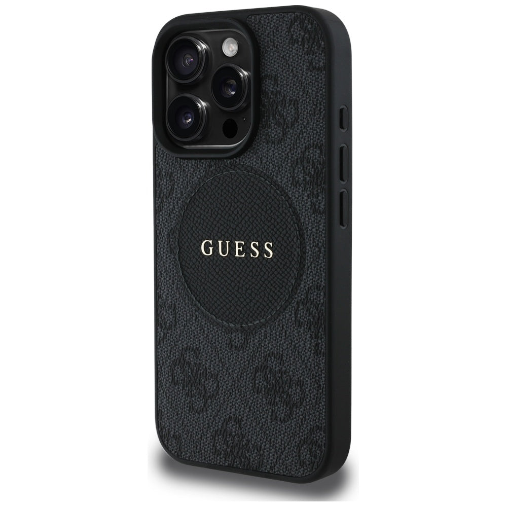 Futrola MagSafe za Apple iPhone 16 Pro Max, Guess, 4G Circle Classic Logo, Crna