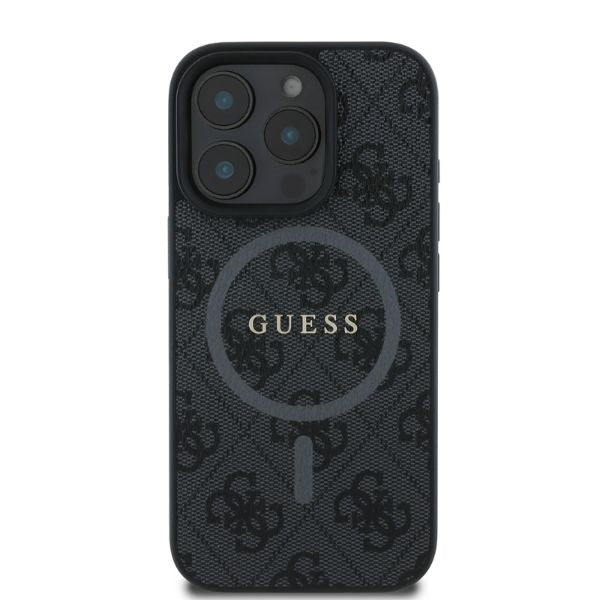 Futrola MagSafe za Apple iPhone 16 Pro Max, Guess, 4G Ring Classic Logo, Crna