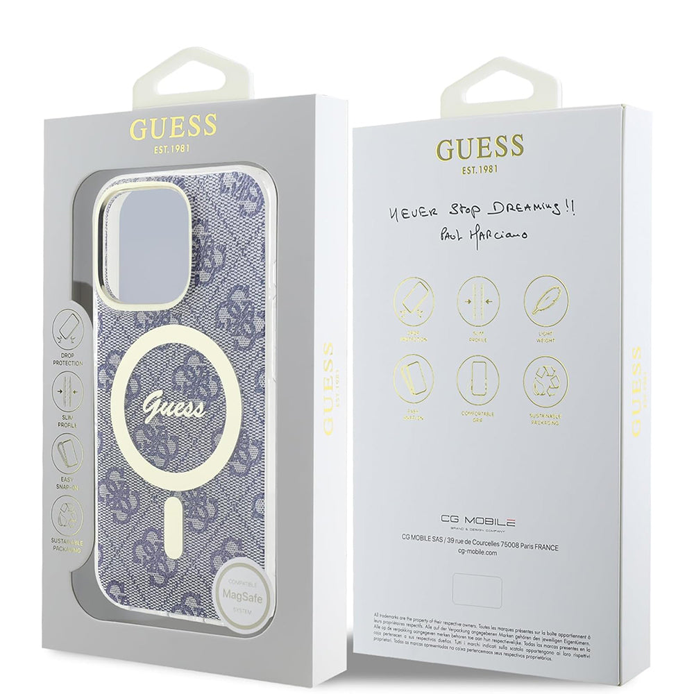 Futrola MagSafe za Apple iPhone 16 Pro Max, Guess, IML 4G, Plava