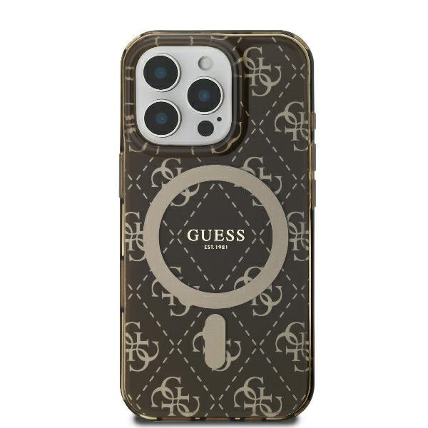 Futrola MagSafe za Apple iPhone 16 Pro Max, Guess, IML 4G Background, Braon