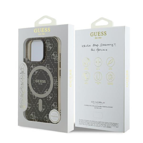 Futrola MagSafe za Apple iPhone 16 Pro Max, Guess, IML 4G Background, Braon