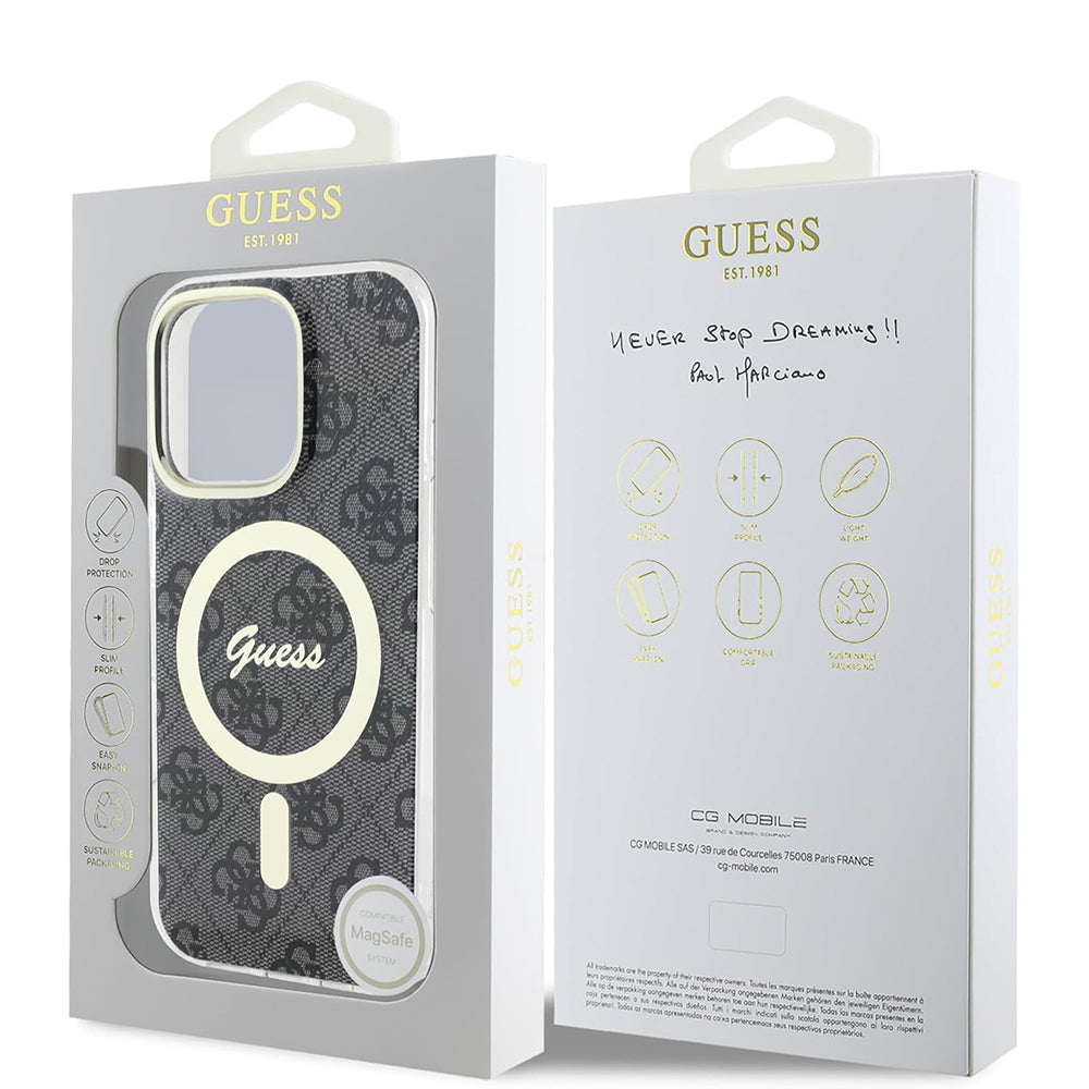 Futrola MagSafe za Apple iPhone 16 Pro Max, Guess, IML 4G, Crna