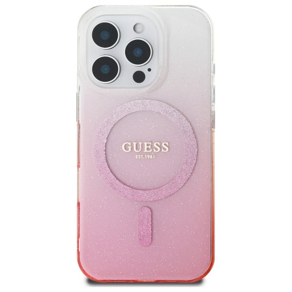Futrola MagSafe za Apple iPhone 16 Pro Max, Guess, IML Glitter Gradient, Roze