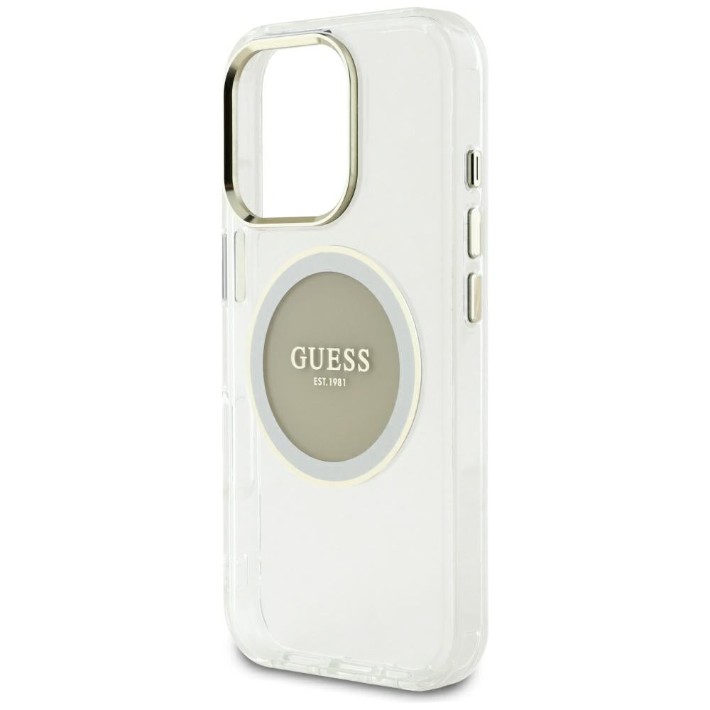 Futrola MagSafe za Apple iPhone 16 Pro Max, Guess, IML Metal Colored Circle, Siva