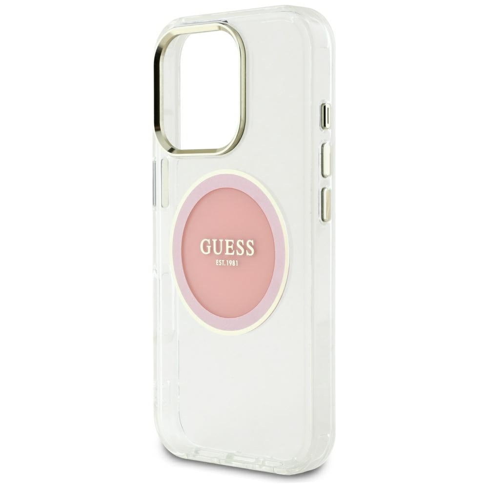 Futrola MagSafe za Apple iPhone 16 Pro Max, Guess, IML Metal Colored Circle, Roze