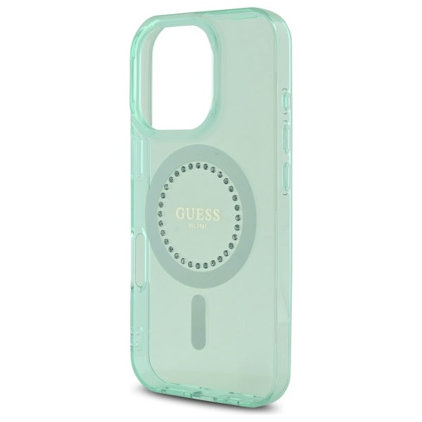 Futrola MagSafe za Apple iPhone 16 Pro Max, Guess, IML Rhinestone, Zelena
