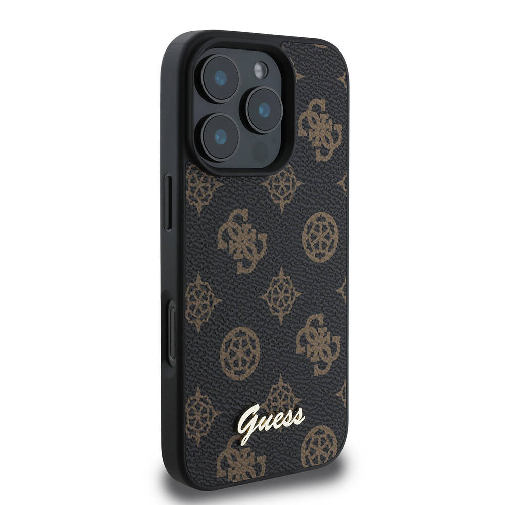Futrola MagSafe za Apple iPhone 16 Pro Max, Guess, Peony Script, Crna