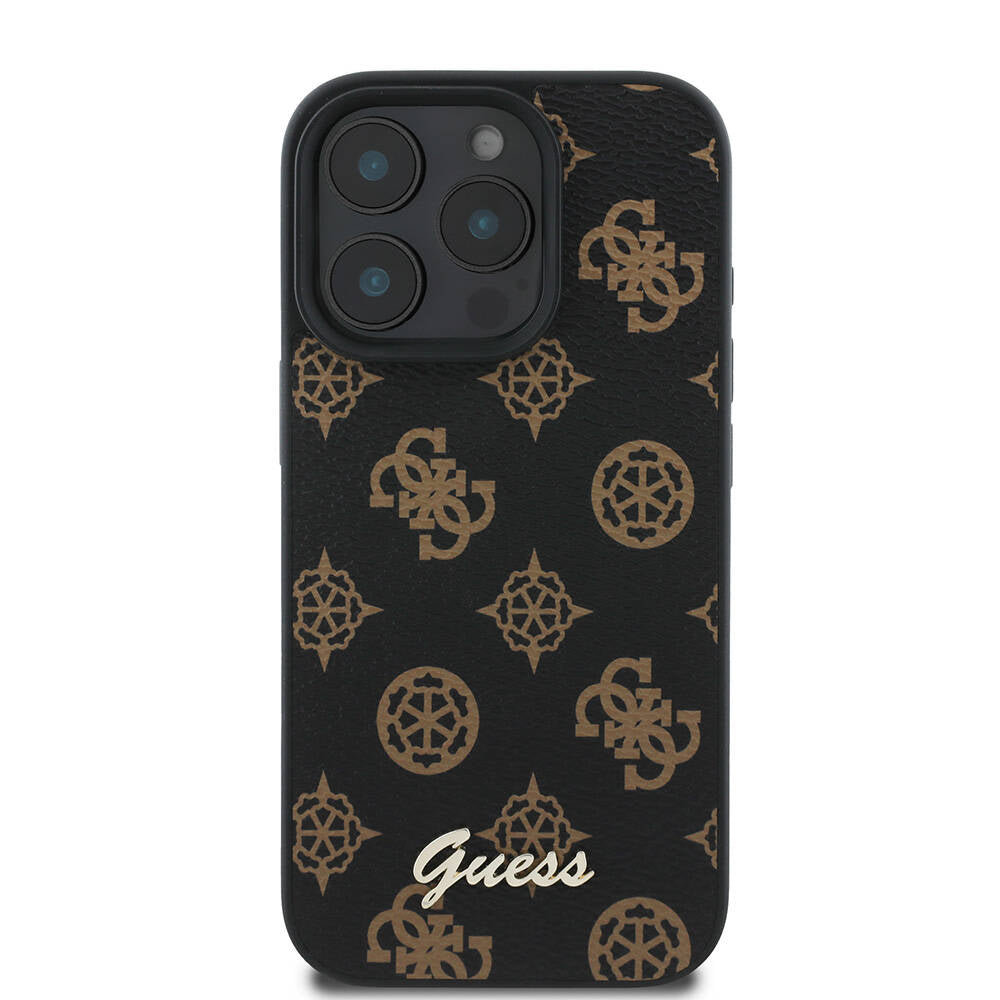Futrola MagSafe za Apple iPhone 16 Pro Max, Guess, Peony Script, Crna
