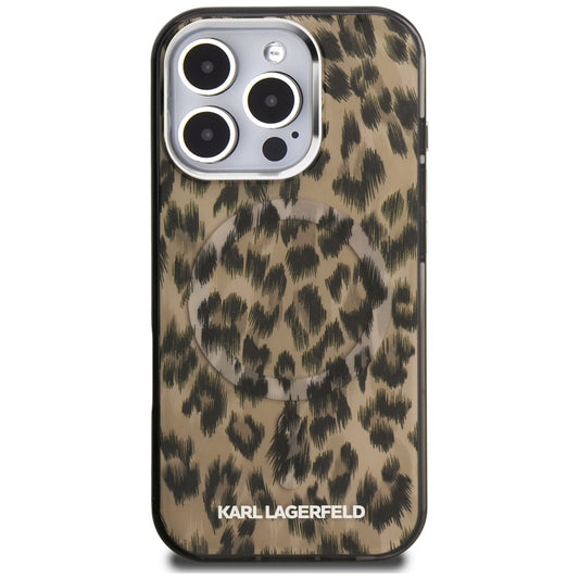 Futrola MagSafe za Apple iPhone 16 Pro Max, Karl Lagerfeld, IML Leopard Pattern, Braon