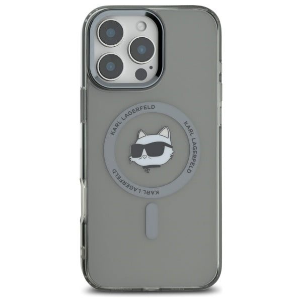 Futrola MagSafe za Apple iPhone 16 Pro Max, Karl Lagerfeld, IML Metal Choupette's Head, Crna