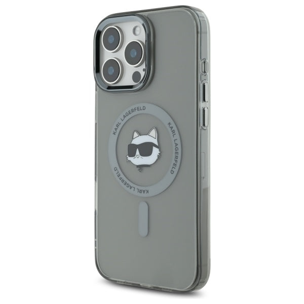 Futrola MagSafe za Apple iPhone 16 Pro Max, Karl Lagerfeld, IML Metal Choupette's Head, Crna