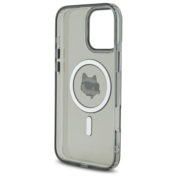 Futrola MagSafe za Apple iPhone 16 Pro Max, Karl Lagerfeld, IML Metal Choupette's Head, Crna