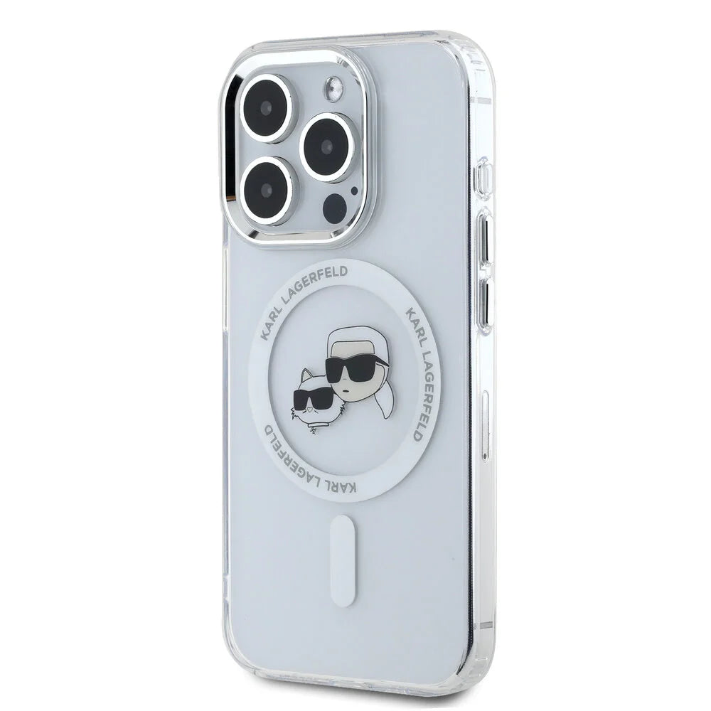 Futrola MagSafe za Apple iPhone 16 Pro Max, Karl Lagerfeld, IML Metal Karl & Choupette's Heads, Bela