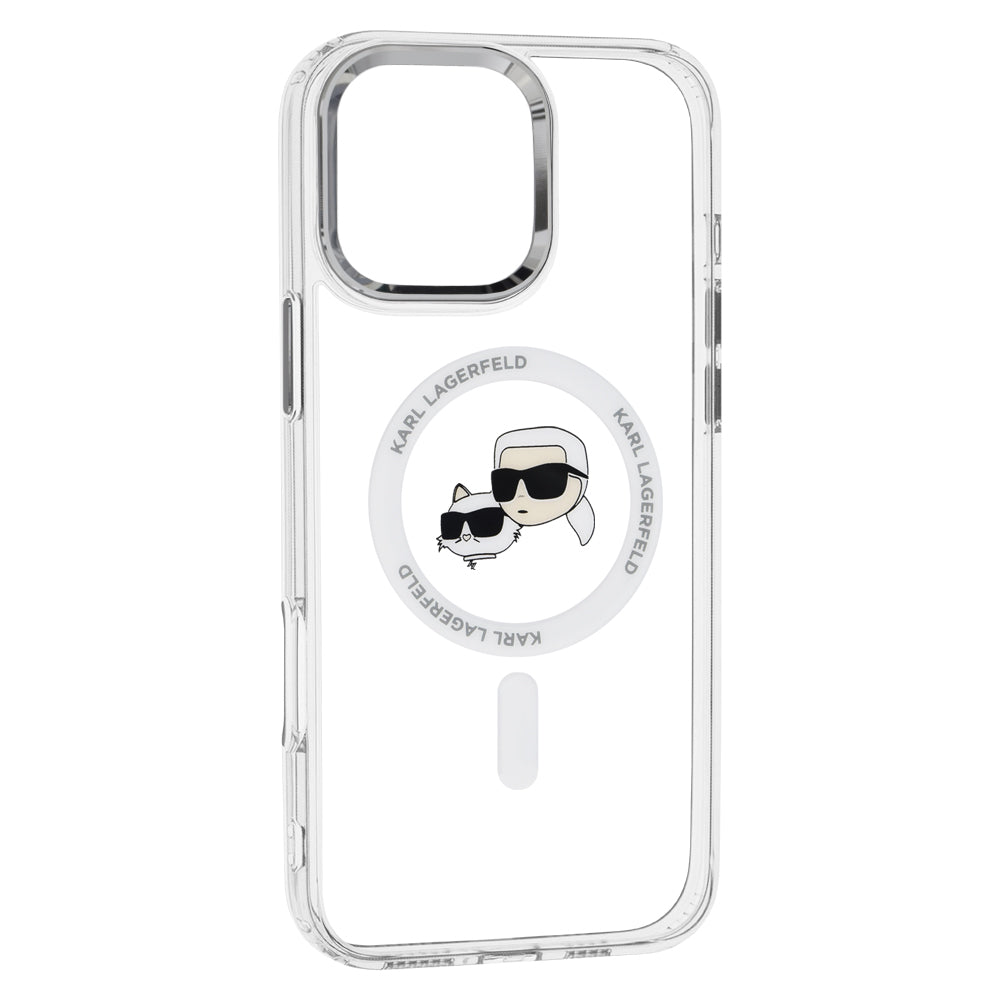 Futrola MagSafe za Apple iPhone 16 Pro Max, Karl Lagerfeld, IML Metal Karl & Choupette's Heads, Bela