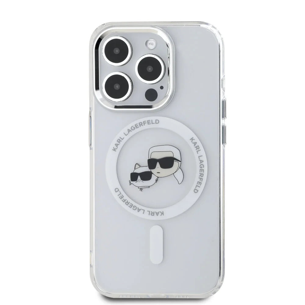 Futrola MagSafe za Apple iPhone 16 Pro Max, Karl Lagerfeld, IML Metal Karl & Choupette's Heads, Bela
