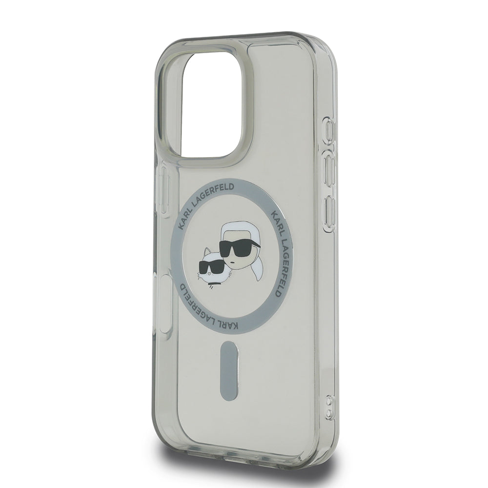 Futrola MagSafe za Apple iPhone 16 Pro Max, Karl Lagerfeld, IML Metal Karl & Choupette's Heads, Crna