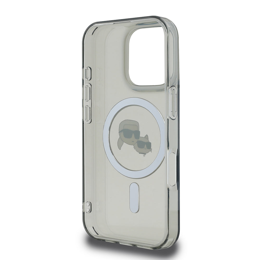 Futrola MagSafe za Apple iPhone 16 Pro Max, Karl Lagerfeld, IML Metal Karl & Choupette's Heads, Crna