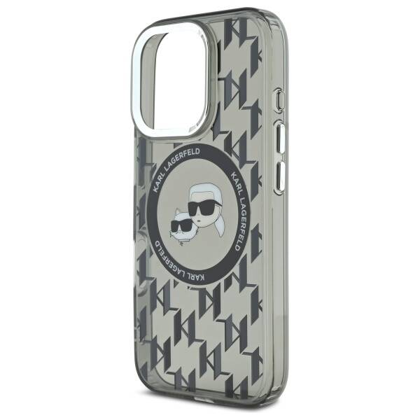 Futrola MagSafe za Apple iPhone 16 Pro Max, Karl Lagerfeld, IML Monogram Karl & Choupette's Heads, Crna