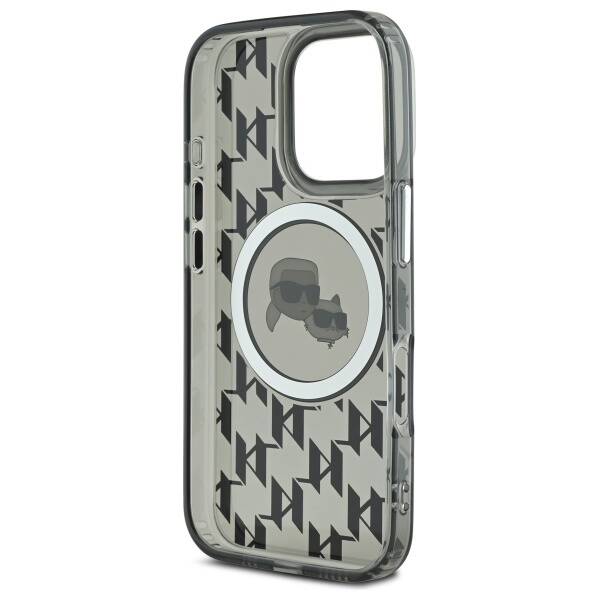 Futrola MagSafe za Apple iPhone 16 Pro Max, Karl Lagerfeld, IML Monogram Karl & Choupette's Heads, Crna