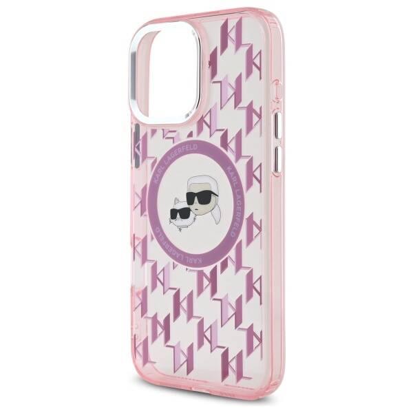 Futrola MagSafe za Apple iPhone 16 Pro Max, Karl Lagerfeld, IML Monogram Karl & Choupette's Heads, Roze