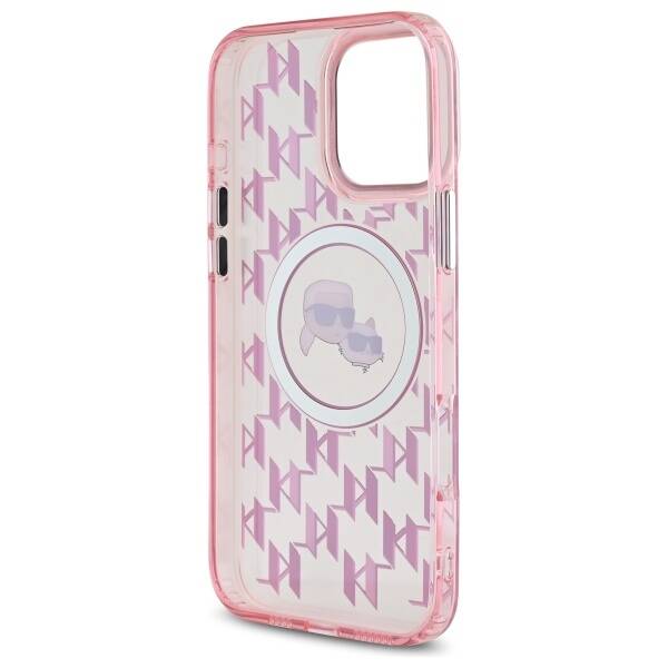Futrola MagSafe za Apple iPhone 16 Pro Max, Karl Lagerfeld, IML Monogram Karl & Choupette's Heads, Roze