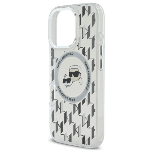 Futrola MagSafe za Apple iPhone 16 Pro Max, Karl Lagerfeld, IML Monogram Karl & Choupette's Heads, Transparentna