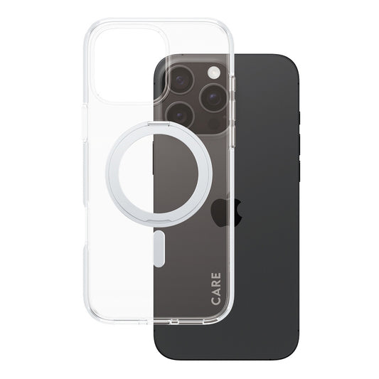 Futrola MagSafe za Apple iPhone 16 Pro Max, PanzerGlass, Care Feature Kickstand, Srebrno Transparentna
