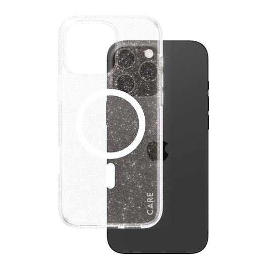Futrola MagSafe za Apple iPhone 16 Pro Max, PanzerGlass, Care Urban Combat Star Lit, Transparentna Bela