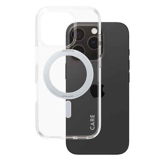 Futrola MagSafe za Apple iPhone 16 Pro, PanzerGlass, Care Feature Kickstand, Srebrno Transparentna
