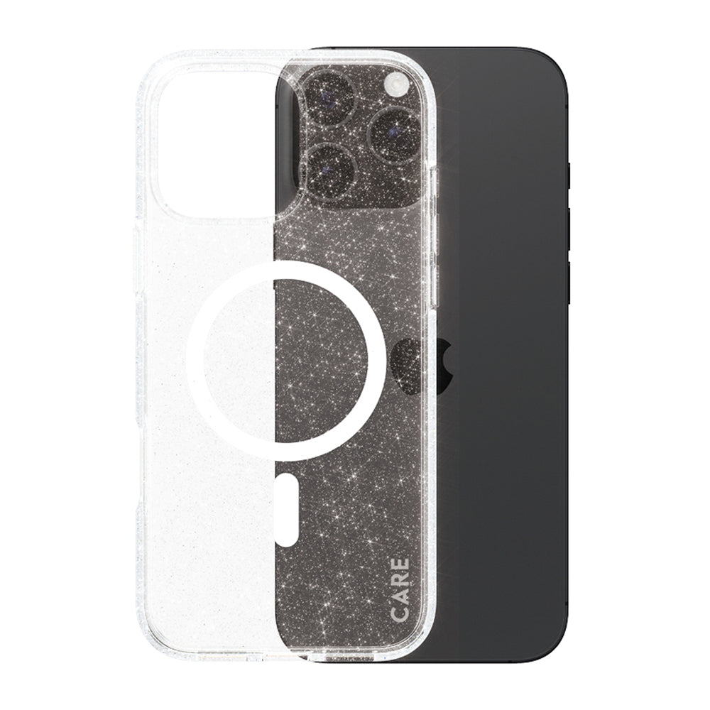 Futrola MagSafe za Apple iPhone 16 Pro, PanzerGlass, Care Urban Combat Star Lit, Transparentna Bela
