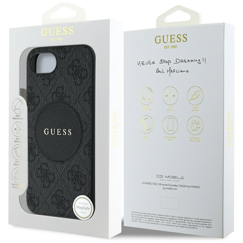 Futrola MagSafe za Apple iPhone 17e / 16e, Guess, 4G Circle Classic Logo, Crna