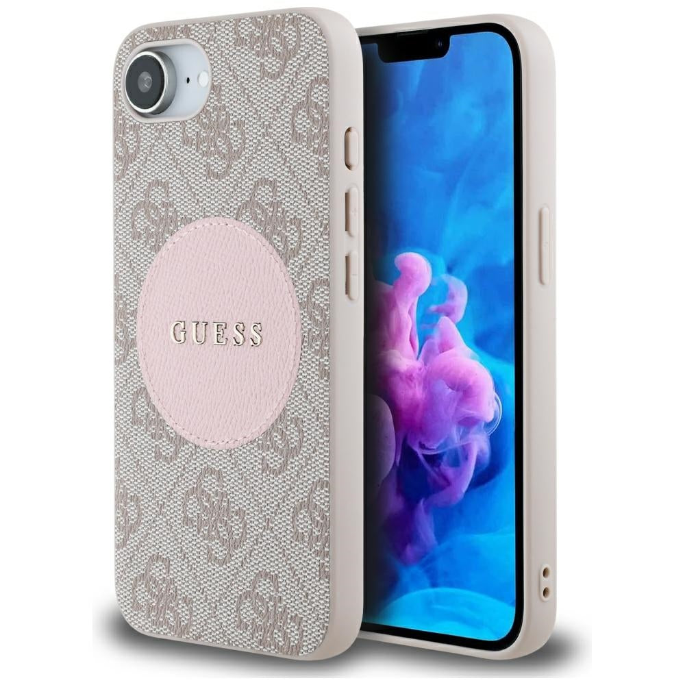 Futrola MagSafe za Apple iPhone 17e / 16e, Guess, 4G Circle Classic Logo, Roze