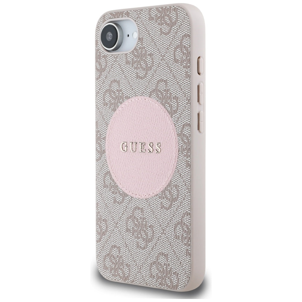 Futrola MagSafe za Apple iPhone 17e / 16e, Guess, 4G Circle Classic Logo, Roze