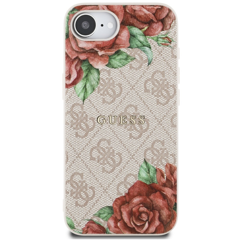 Futrola MagSafe za Apple iPhone 17e / 16e, Guess, 4G Flowers Print, Roze