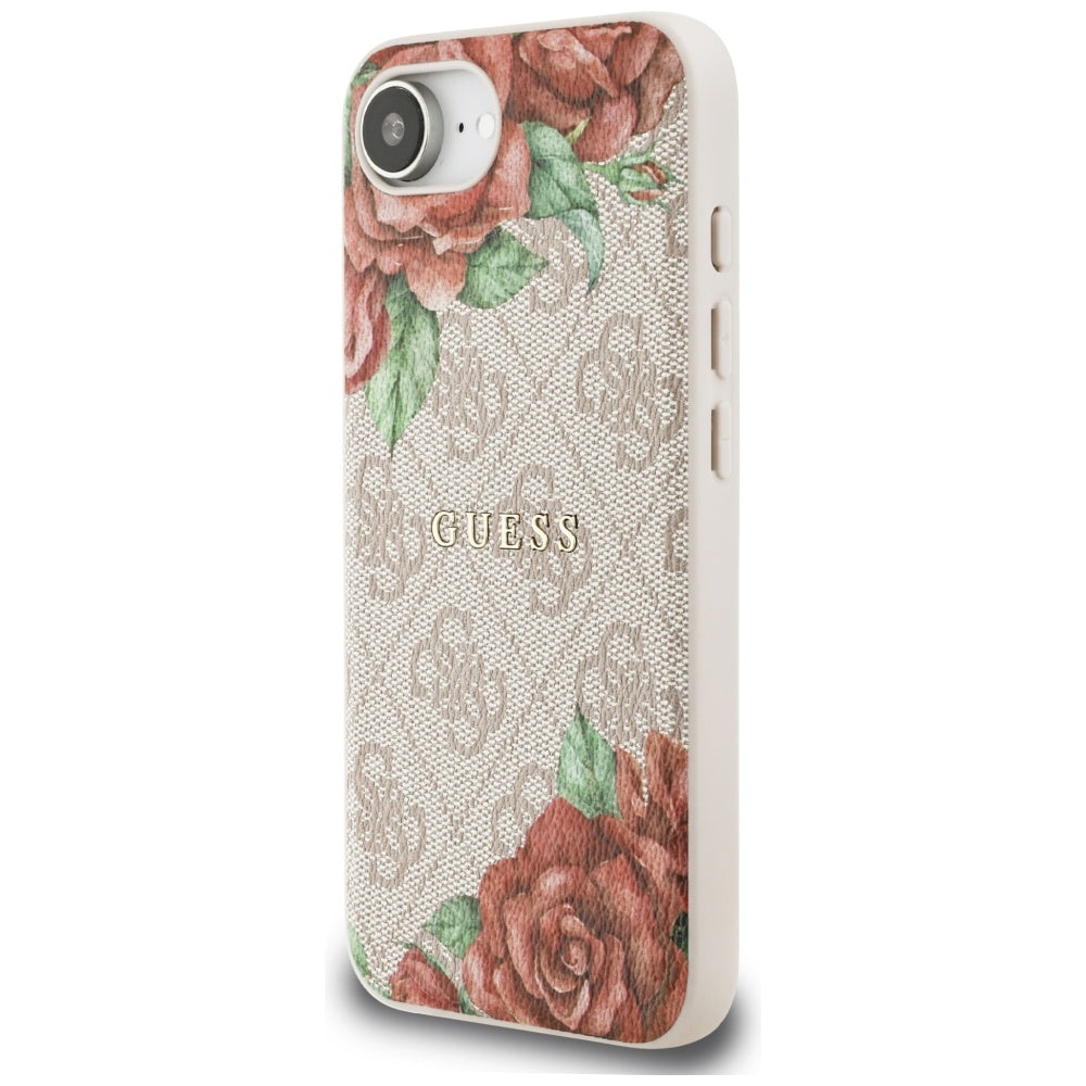 Futrola MagSafe za Apple iPhone 17e / 16e, Guess, 4G Flowers Print, Roze