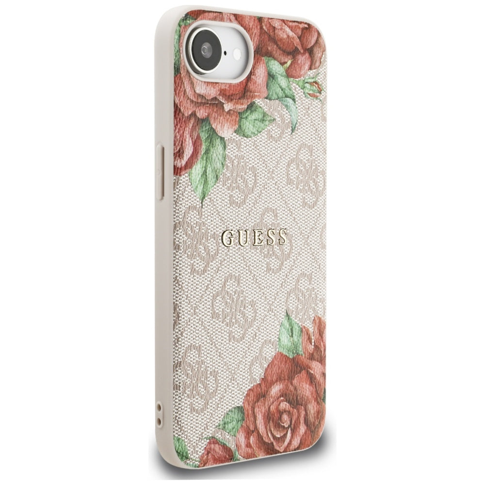 Futrola MagSafe za Apple iPhone 17e / 16e, Guess, 4G Flowers Print, Roze