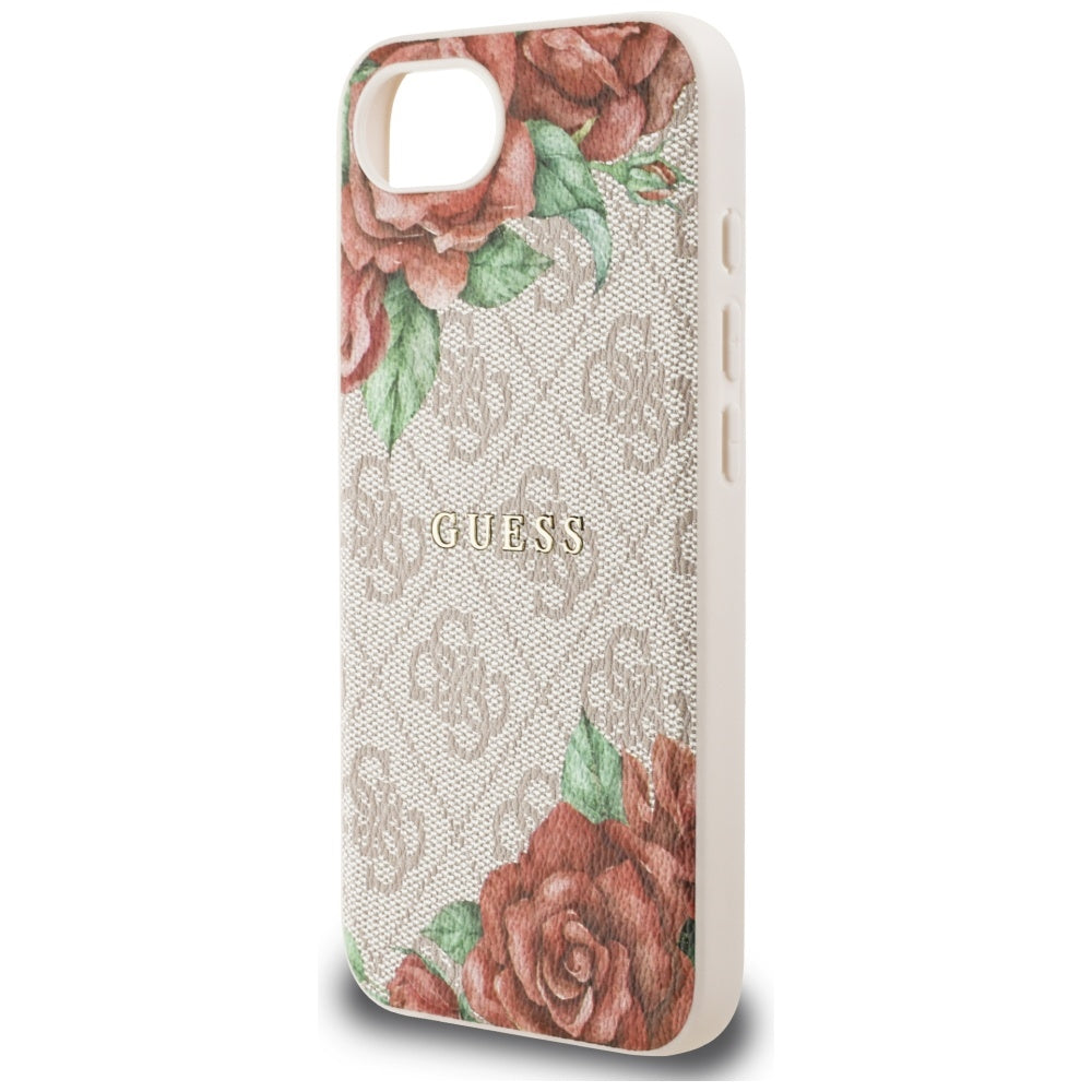 Futrola MagSafe za Apple iPhone 17e / 16e, Guess, 4G Flowers Print, Roze
