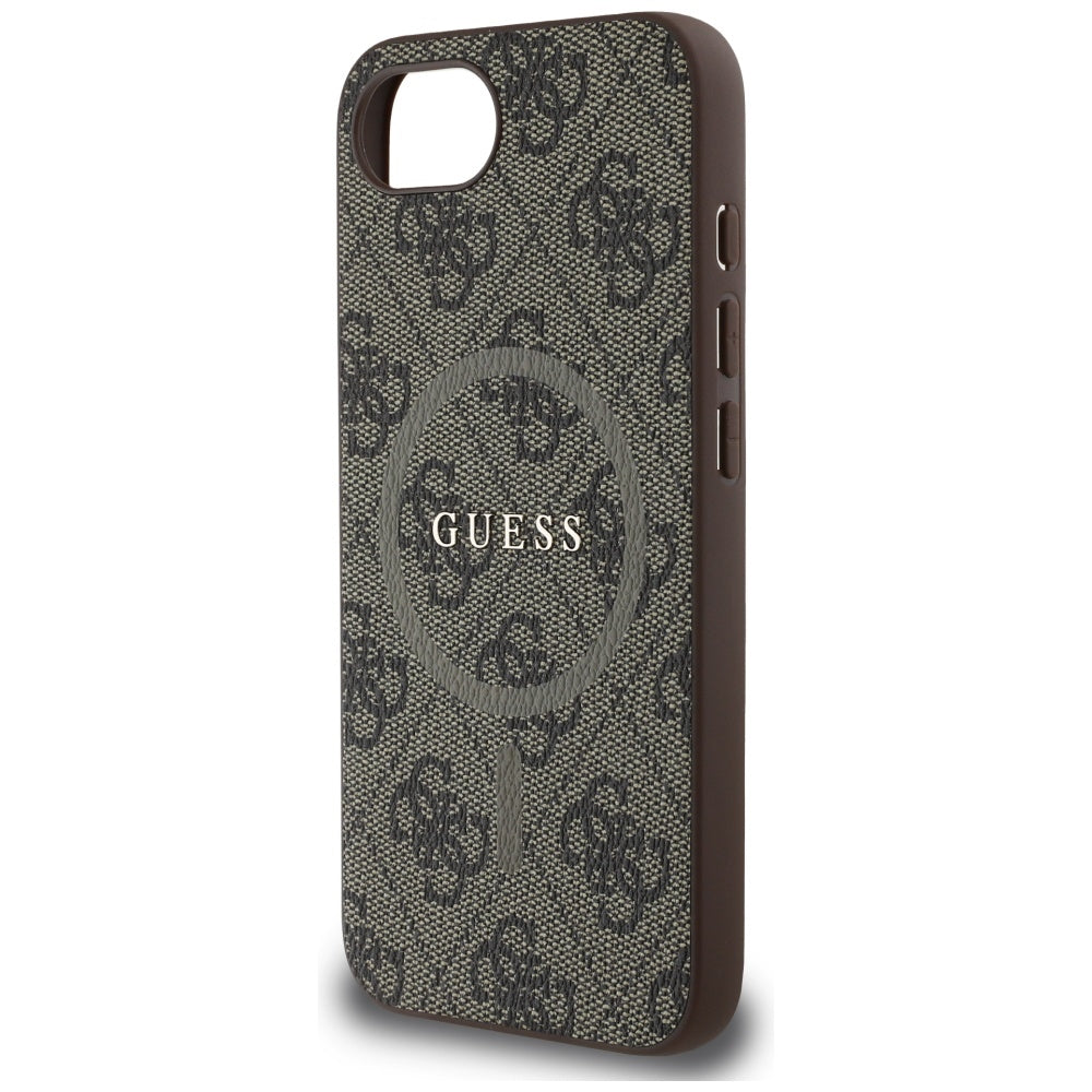 Futrola MagSafe za Apple iPhone 17e / 16e, Guess, 4G Ring Classic Logo, Braon