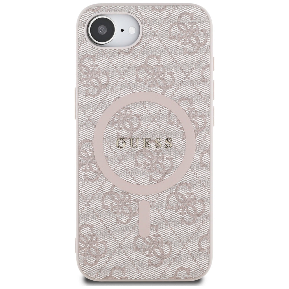 Futrola MagSafe za Apple iPhone 17e / 16e, Guess, 4G Ring Classic Logo, Roze