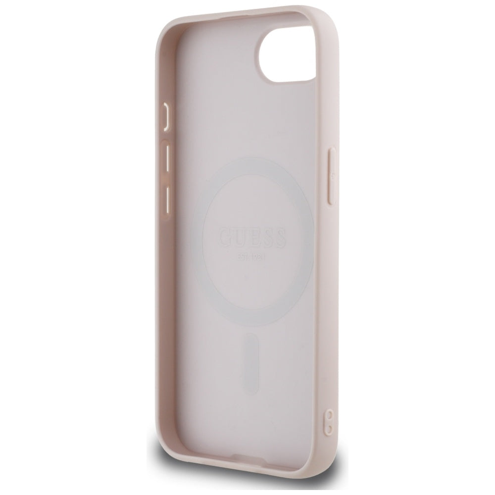Futrola MagSafe za Apple iPhone 17e / 16e, Guess, 4G Ring Classic Logo, Roze