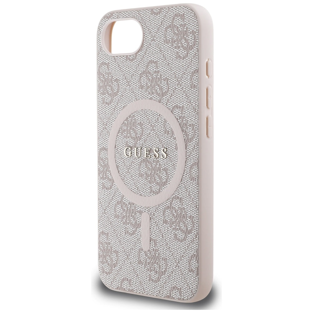 Futrola MagSafe za Apple iPhone 17e / 16e, Guess, 4G Ring Classic Logo, Roze