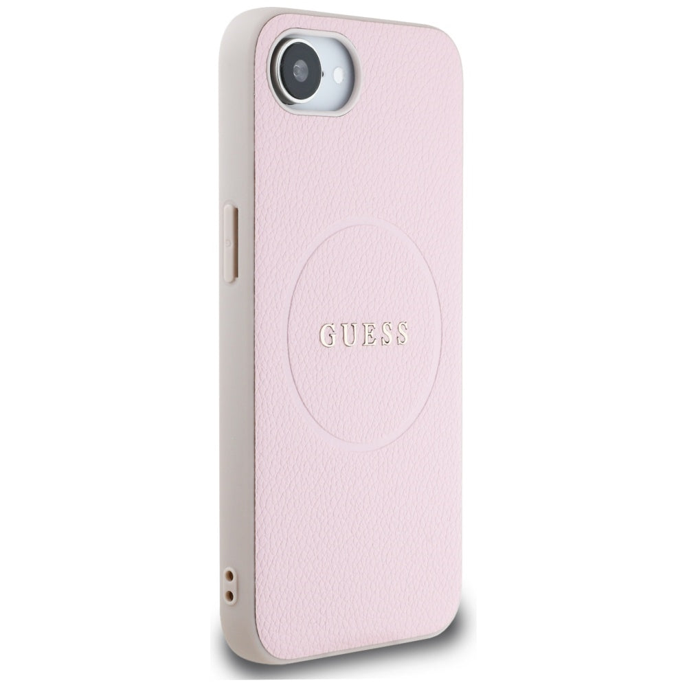 Futrola MagSafe za Apple iPhone 17e / 16e, Guess, Grained Gold Ring, Roze
