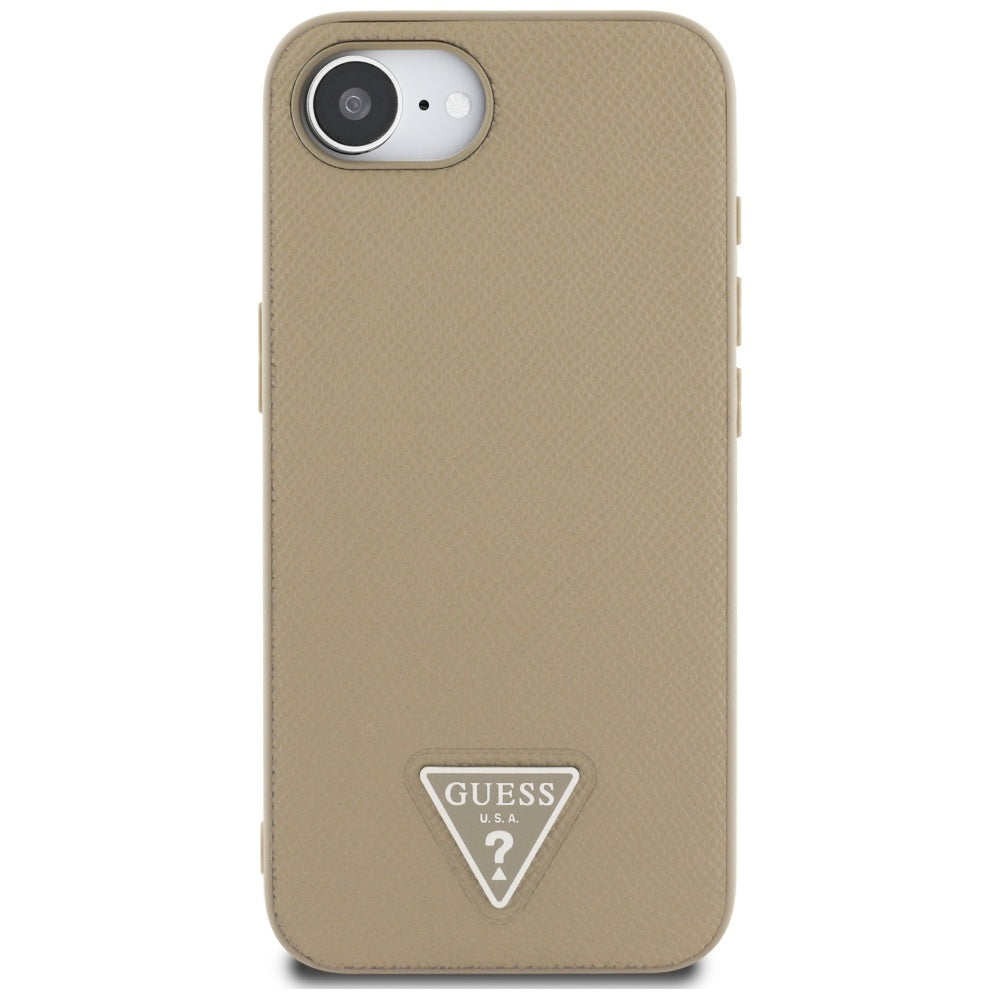 Husa MagSafe za Apple iPhone 17e / 16e, Guess, Grained Triangle Logo, Braon
