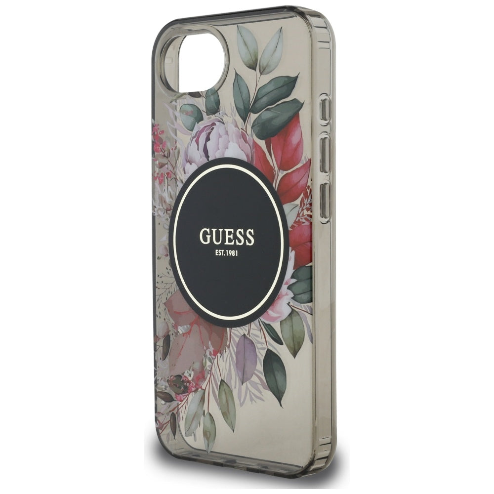 Futrola MagSafe za Apple iPhone 17e / 16e, Guess, IML Flowers, Crna