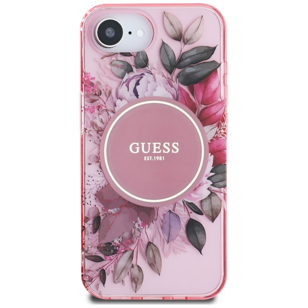Futrola MagSafe za Apple iPhone 17e / 16e, Guess, IML Flowers, Roze