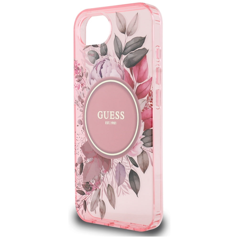 Futrola MagSafe za Apple iPhone 17e / 16e, Guess, IML Flowers, Roze