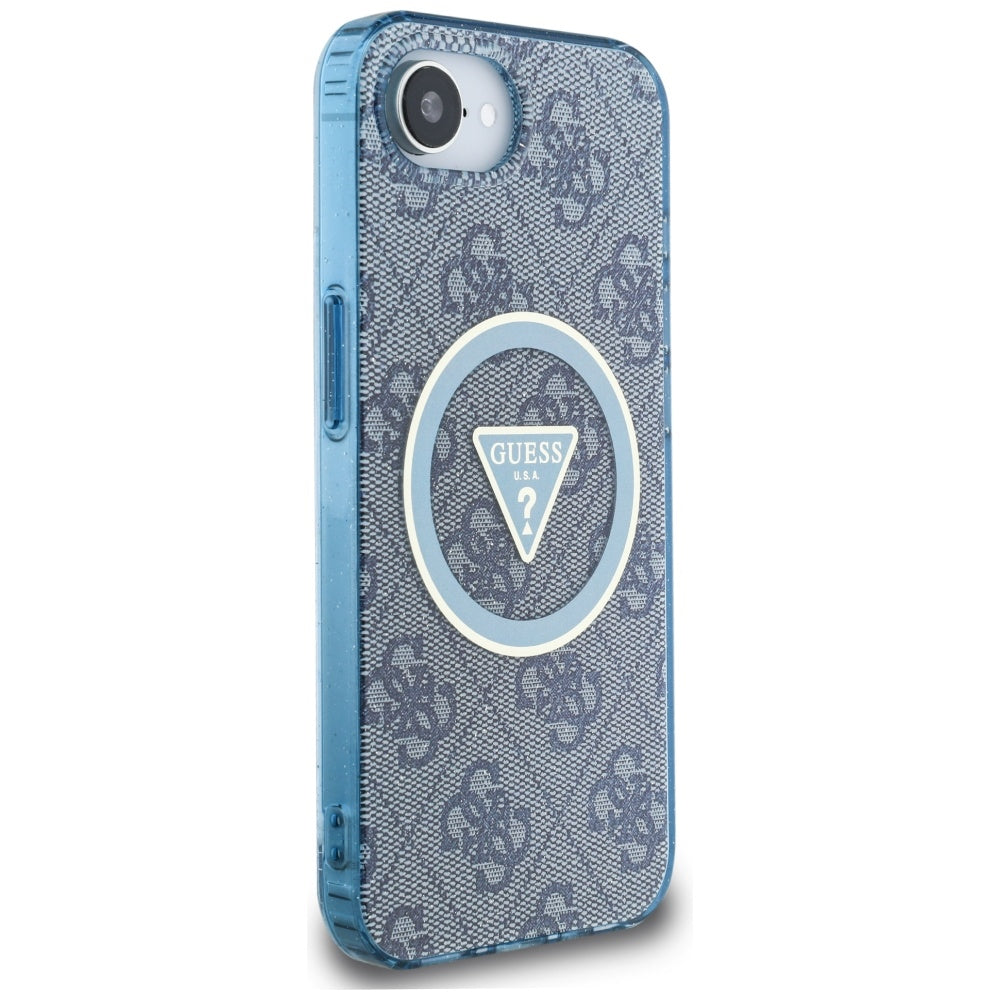 Futrola MagSafe za Apple iPhone 17e / 16e, Guess, IML Glitter 4G Circle Triangle, Plava